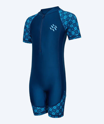 Watery UV-pak voor kinderen - Athena Korte Mouw Rashguard - Donkerblauw