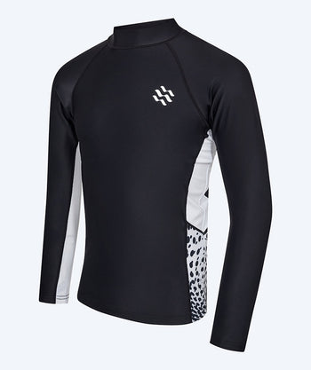 Watery heren UV-shirt - Scylla Lange Mouw Rashguard - Zwart/wit