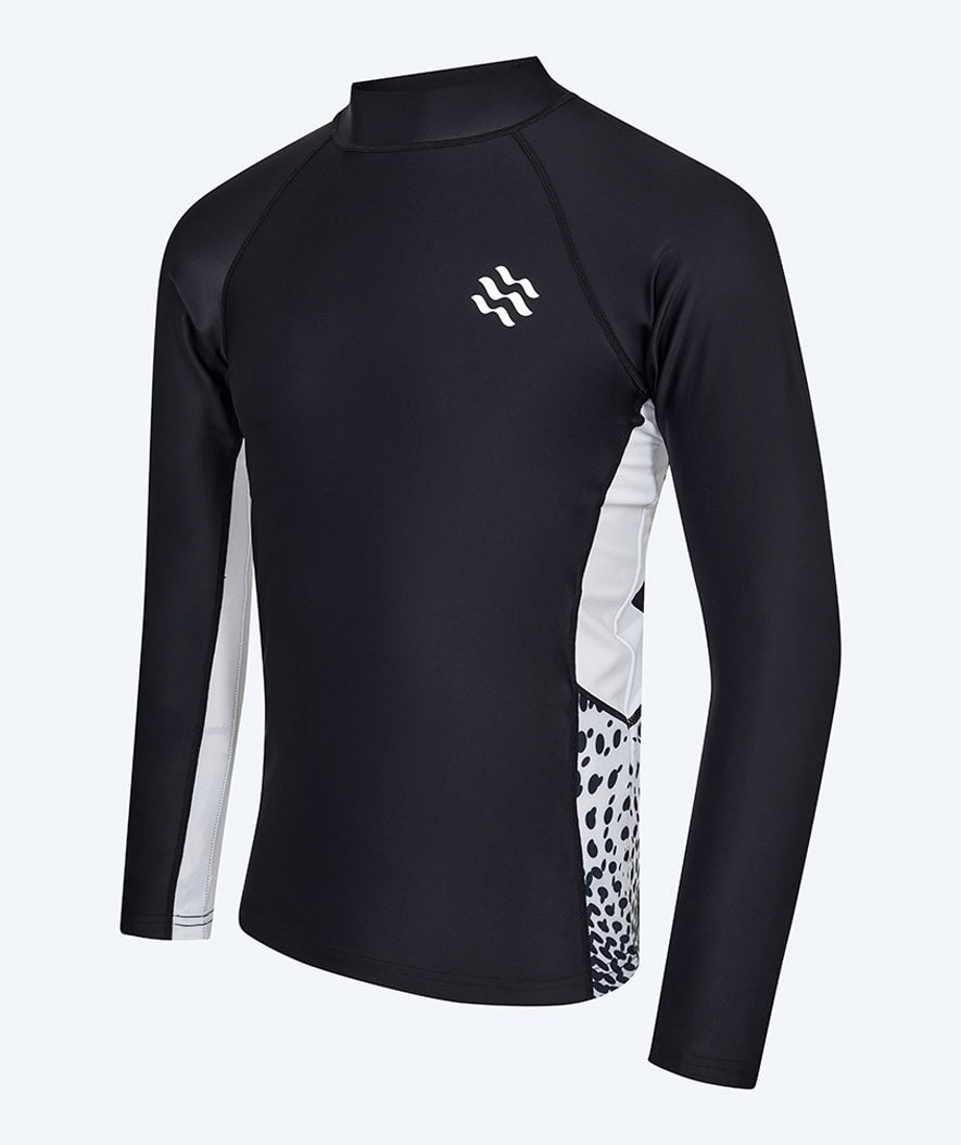 Watery heren UV-shirt - Scylla Lange Mouw Rashguard - Zwart/wit