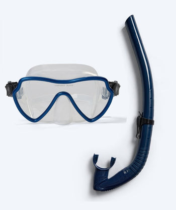Watery volwassenen Combo snorkelset (+15) - Fraser/Coast - Blauw/Donkerblauw