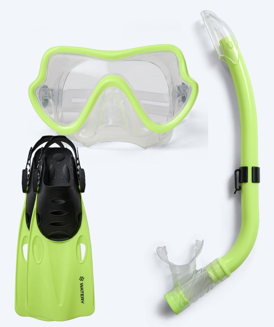 Watery junior snorkelset (8-15) - Trigger/Masika - Geel/groen