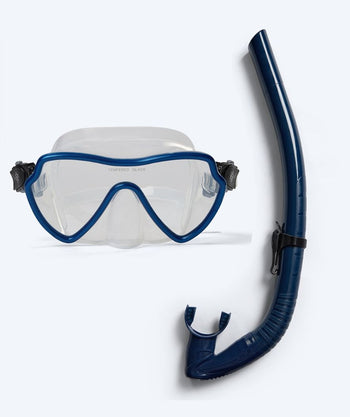 Watery volwassenen Combo snorkelset (vanaf 15 jaar) - Fraser/Coast - Blauw/donkerblauw