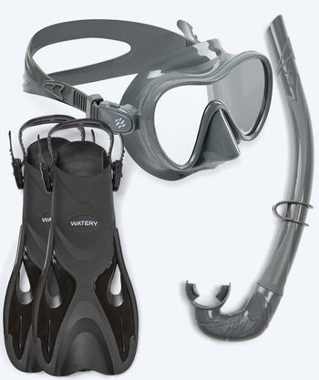 Watery volwassenen snorkelset - Fisher/Cliff - Grijs