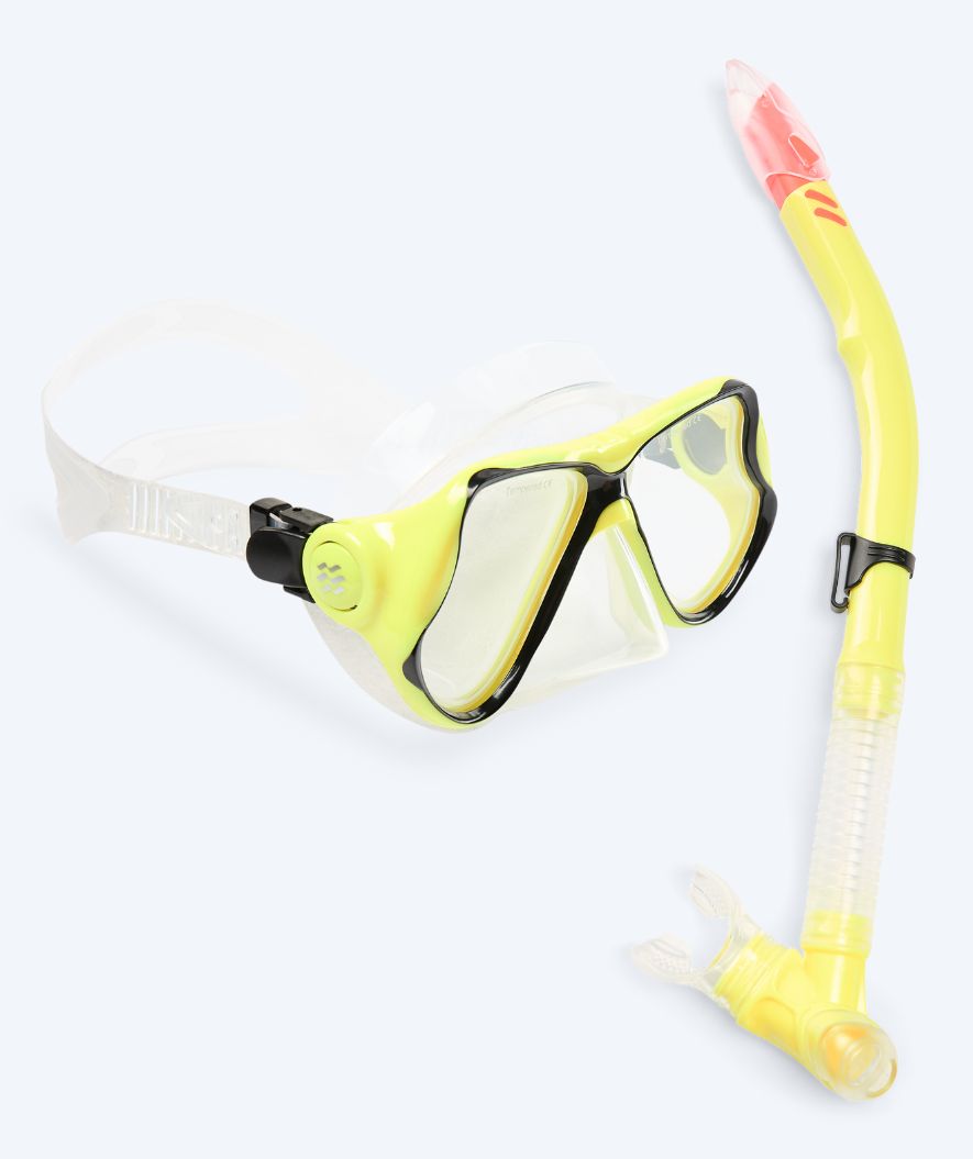 Watery volwassenen Combo snorkelset - Hudson Semi-Dry - Geel