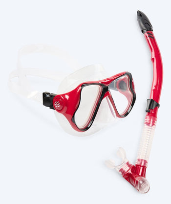 Watery volwassenen Combo snorkelset - Hudson Semi-Dry - Rood