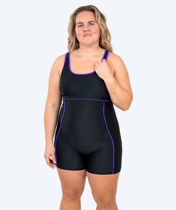 Watery dames badpak met pijpjes - Tirta - Zwart/paars