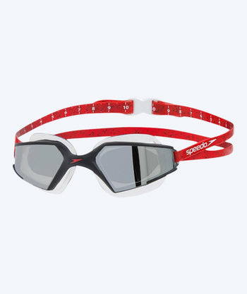 Speedo zwembril open water - Aquapulse Max 2 Mirror - Zwart/rood