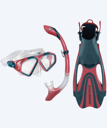 Aqualung volwassenen snorkelset - Cozumel - Donkerblauw/rood