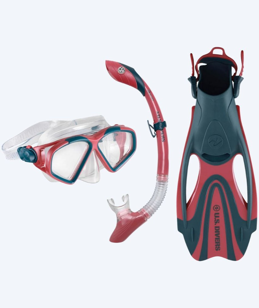 Aqualung volwassenen snorkelset - Cozumel - Donkerblauw/rood