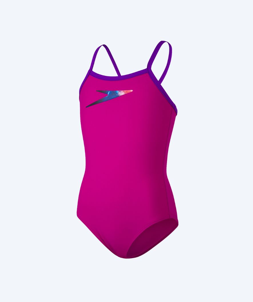 Speedo meisjes badpak - Boom Placement Thinstrap - Paars/Blauw