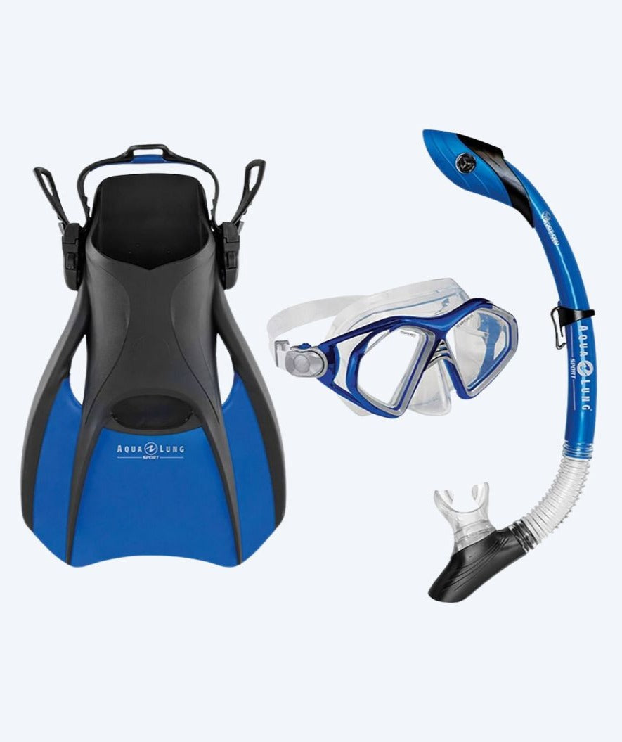 Aqualung volwassenen snorkelset - Trooper - Zwart/blauw