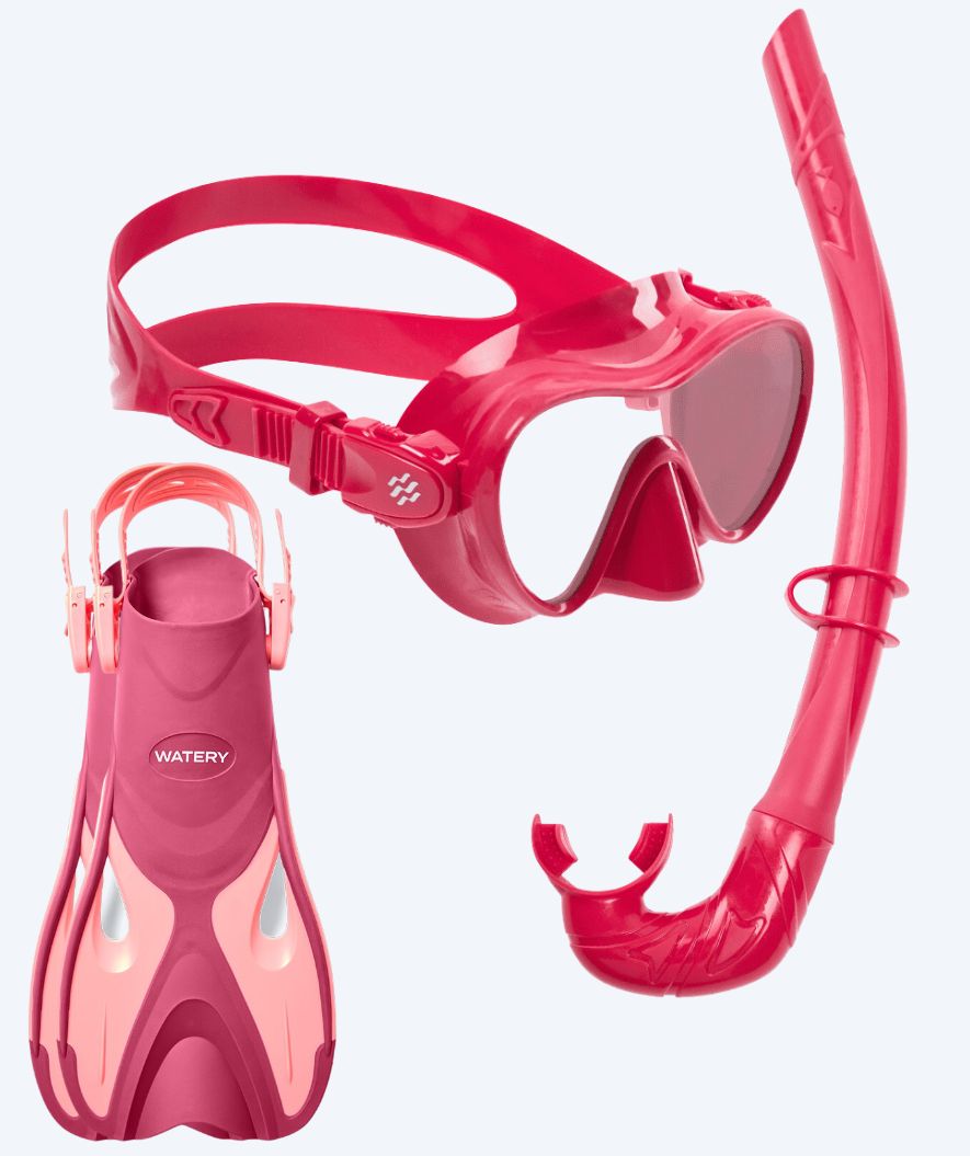 Watery kind snorkelset - Fisher/Cliff - Roze/rood