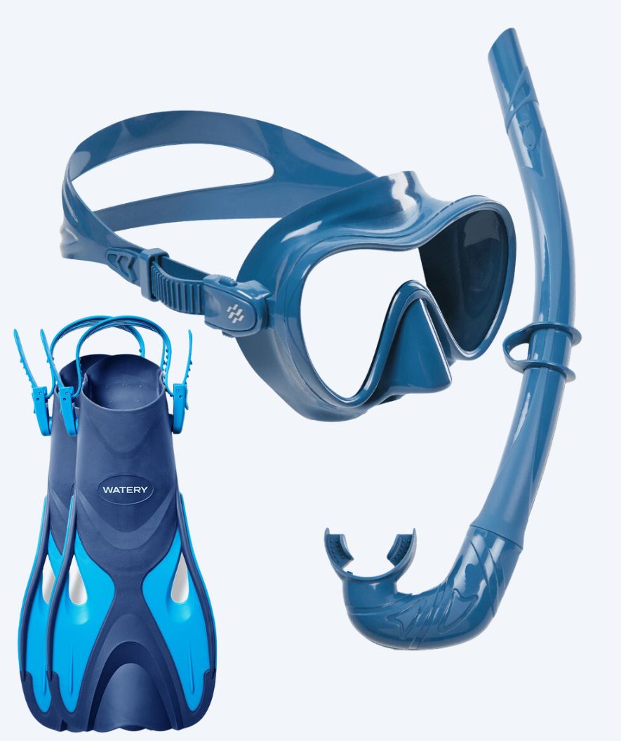 Watery volwassenen snorkelset - Fisher/Cliff - Blauw/blauw