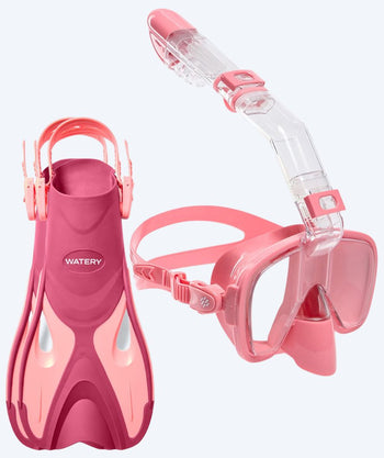 Watery kind snorkelset - Fisher/Pearl - Roze/roze