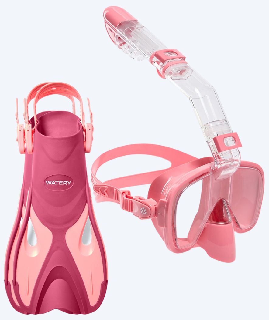 Watery kind snorkelset - Fisher/Pearl - Roze/roze