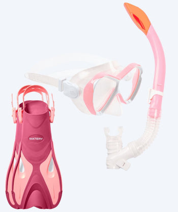 Watery kind snorkelset - Fisher/Triton - Roze/lichtroze