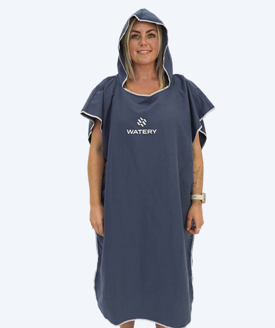 Watery volwassenen badponcho - Microvezel - Donkerblauw