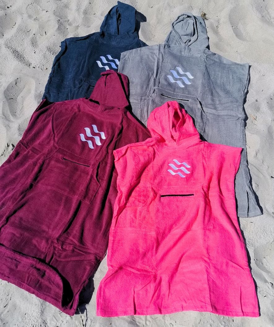 Watery kind badponcho (1-6) - Katoen - Donkerblauw