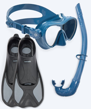 Watery kind snorkelset - Pike/Cliff - Donkerblauw