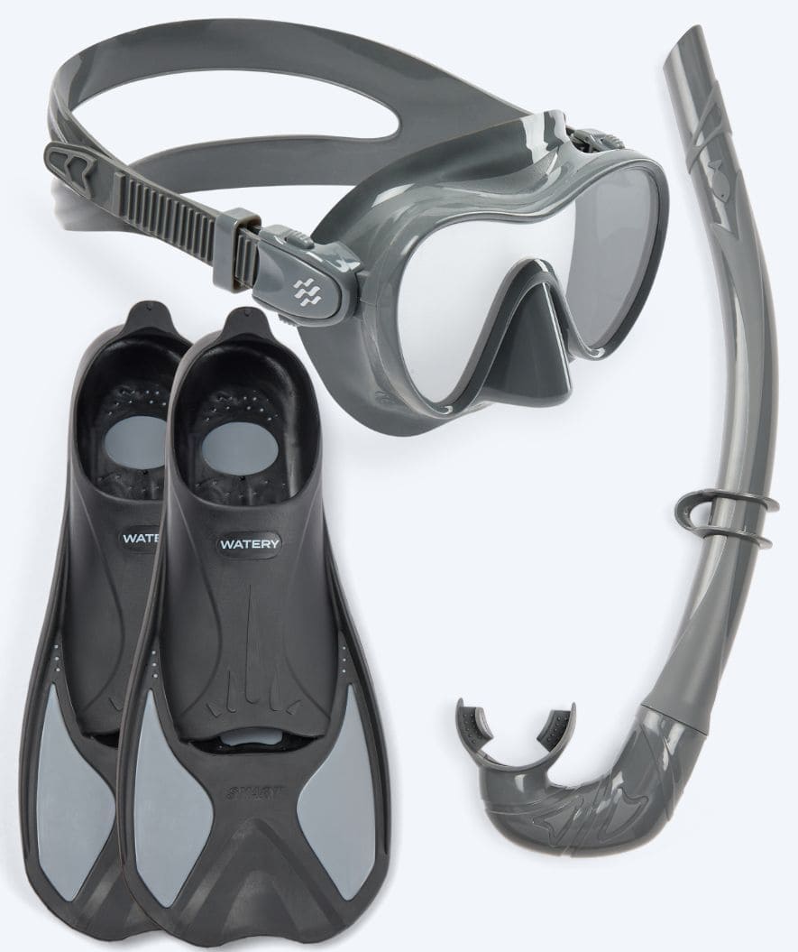 Watery kind snorkelset - Pike/Cliff - Grijs