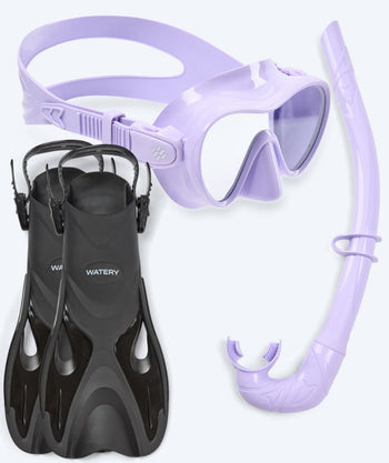 Watery kind snorkelset - Fisher/Cliff - Paars