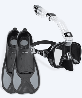 Watery kind snorkelset - Pike/Pearl - Zwart