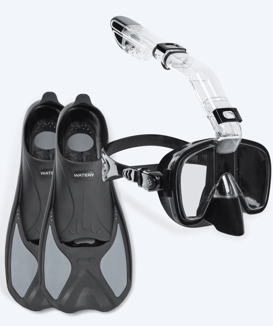 Watery kind snorkelset - Pike/Pearl - Zwart