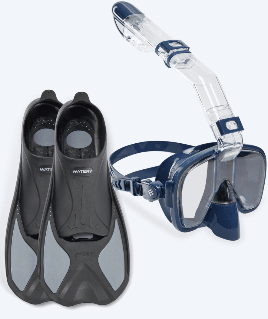 Watery kind snorkelset - Pike/Pearl - Donkerblauw