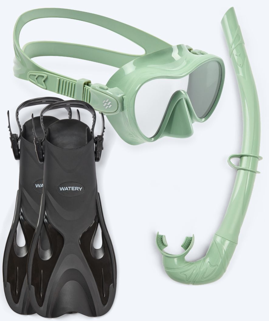 Watery kind snorkelset - Fisher/Cliff - Groen