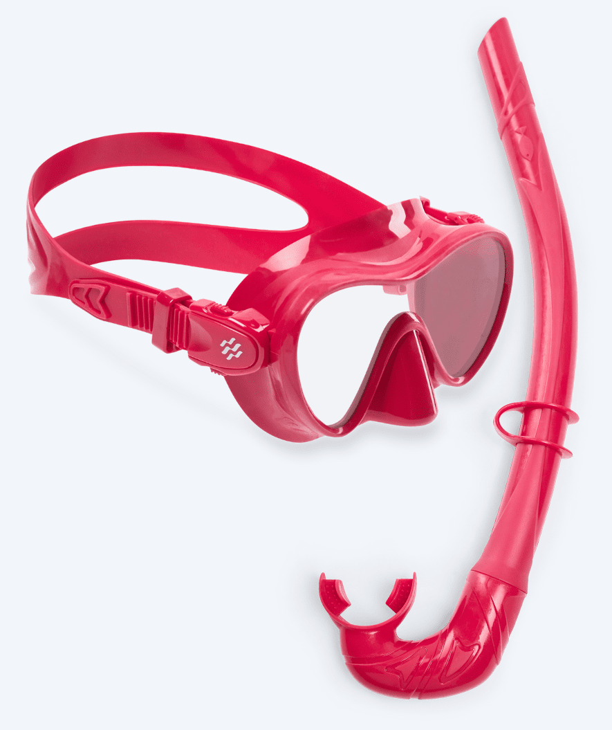 Watery kind Combo snorkelset - Cliff - Rood