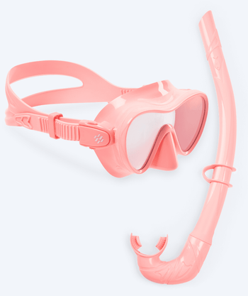 Watery kind Combo snorkelset - Cliff - Roze