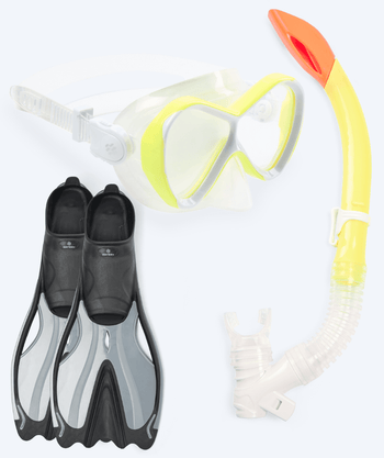 Watery kind snorkelset - Delphina/Triton - Geel