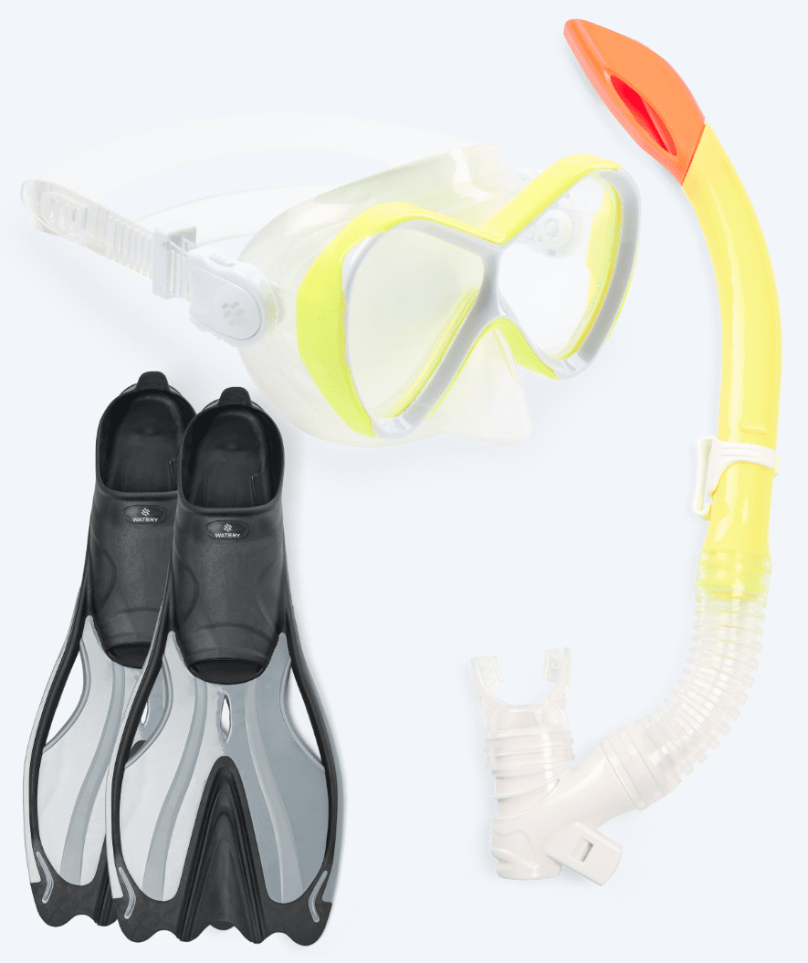 Watery kind snorkelset - Delphina/Triton - Geel