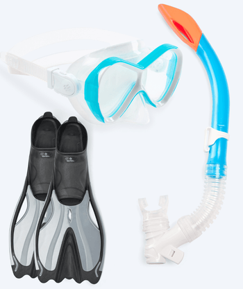 Watery kind snorkelset - Delphina/Triton - Lichtblauw