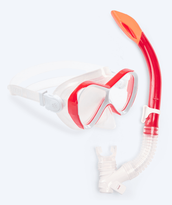 Watery kind Combo snorkelset - Triton Semi-dry - Rood