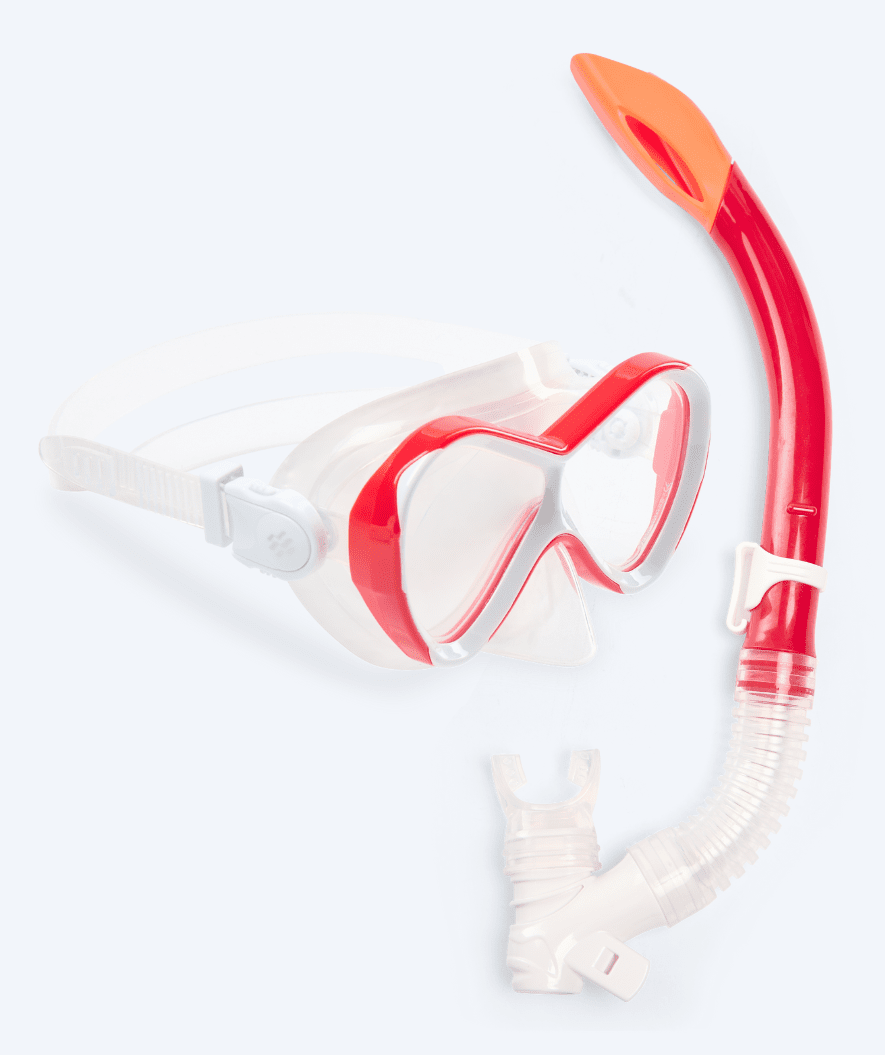 Watery kind Combo snorkelset - Triton Semi-dry - Rood
