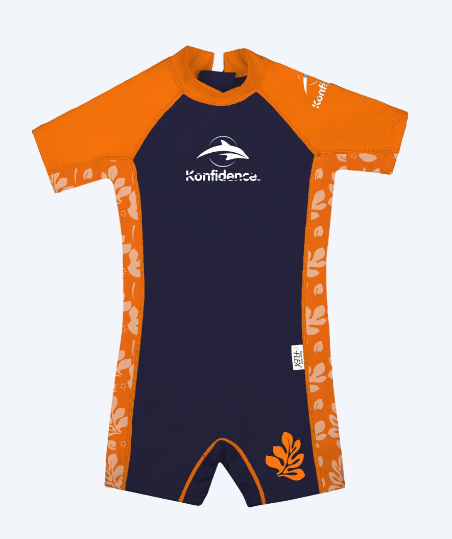 Konfidence kind wetsuit - Warma - Oranje/donkerblauw