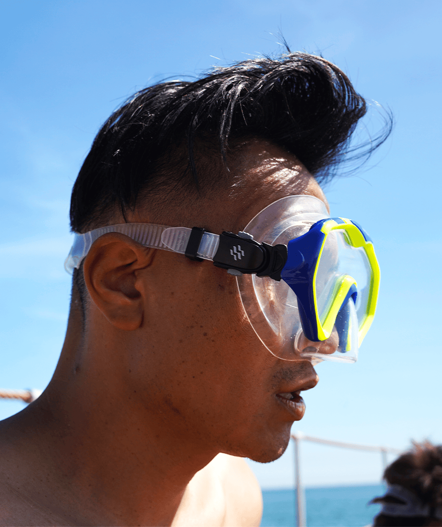 Watery volwassenen Combo snorkelset (vanaf 15 jaar) - Leach Pro - Blauw/geel