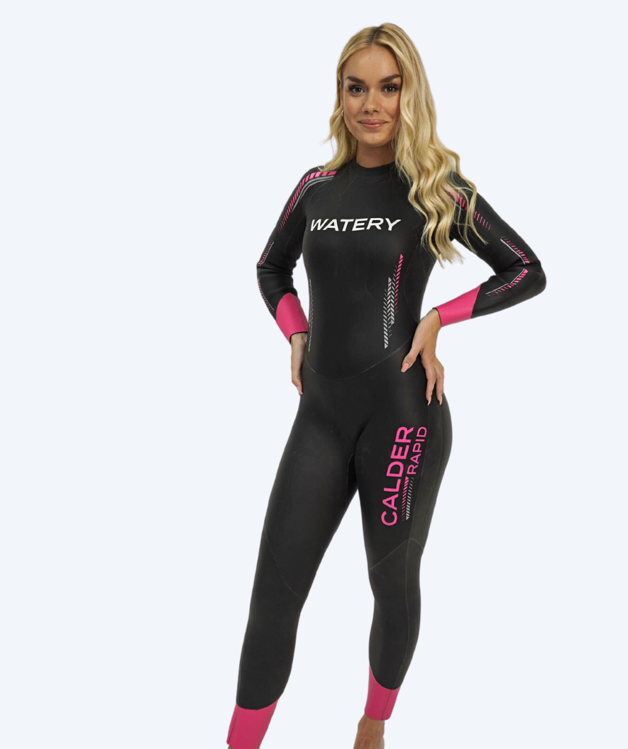 Watery dames wetsuit - Calder Rapid - Zwart/Roze