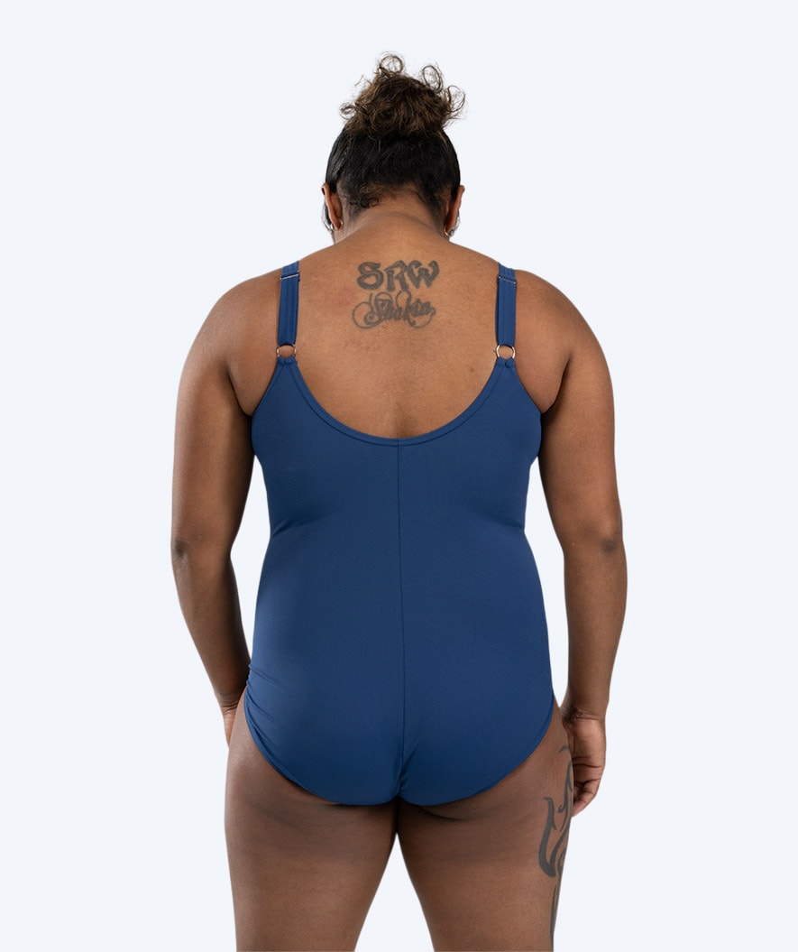 Watery dames badpak met borst ondersteuning - Mystique Stripes - Donkerblauw