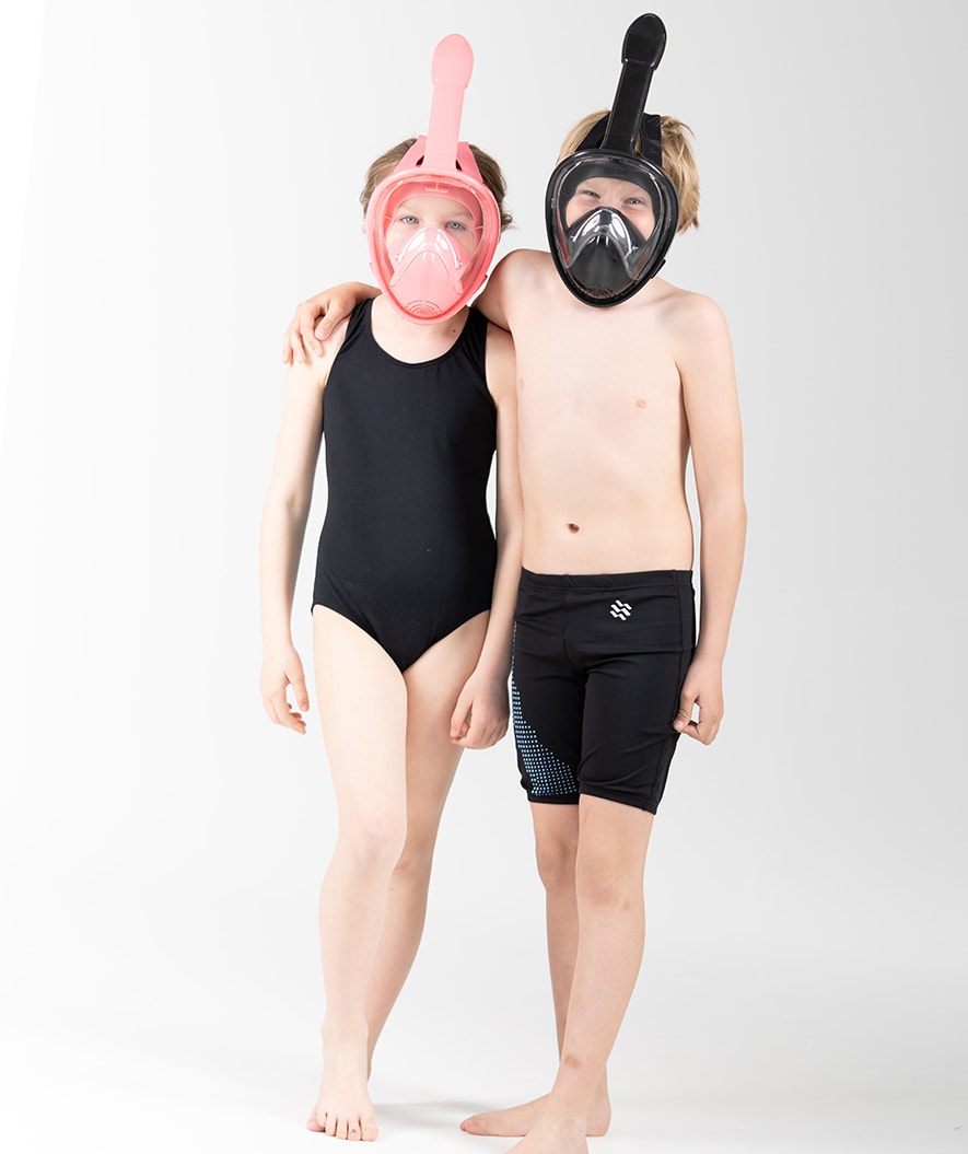 Watery kind snorkelmasker - Oxygen - Zwart