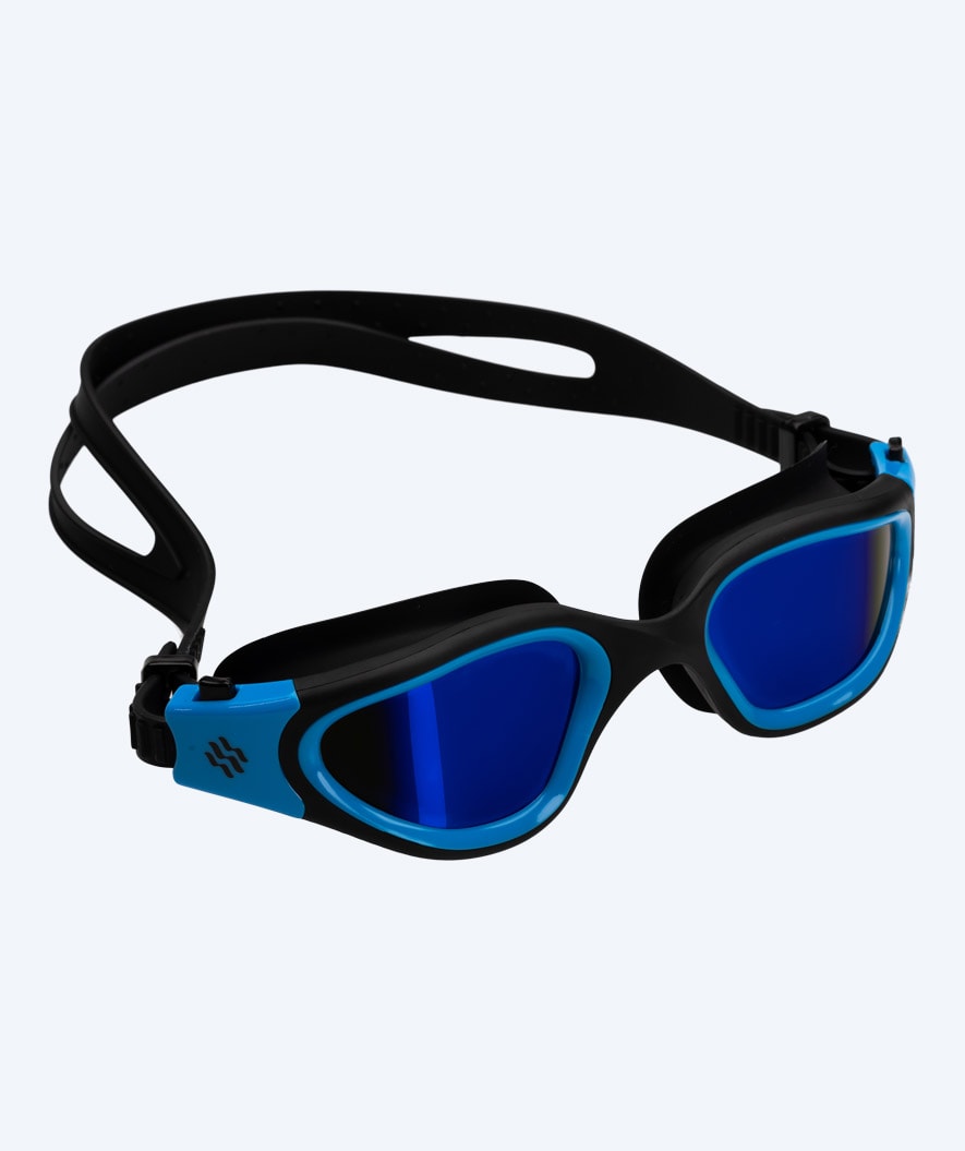 Watery training zwembril - Raven Mirror - Zwart/blauw