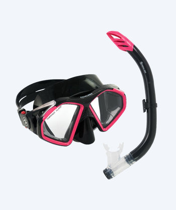 Aqualung Combo volwassenen snorkelset - Combo Hawkeye - Zwart/roze