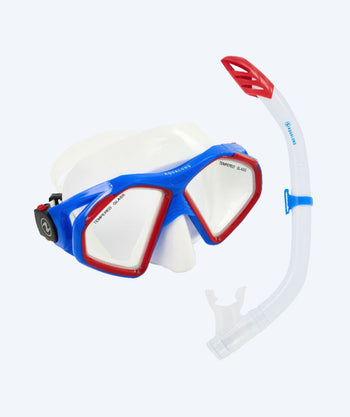 Aqualung volwassenen Combo snorkelset - Combo Hawkeye - Blauw/rood