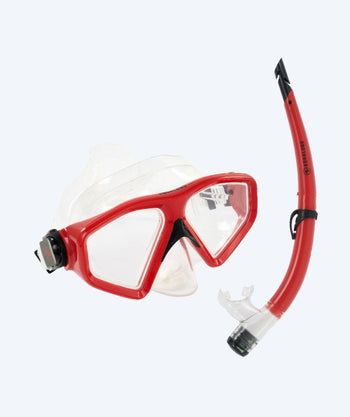 Aqualung Combo volwassenen snorkelset - Saturn - Rood
