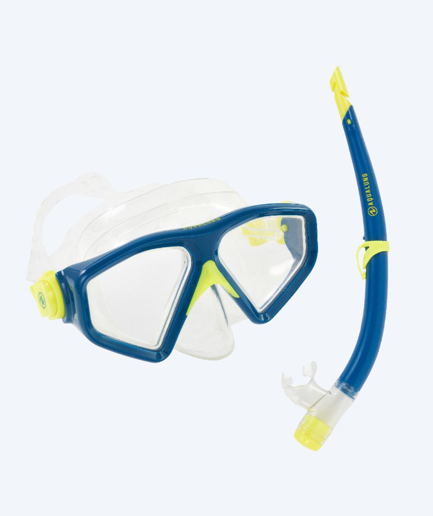 Aqualung volwassenen Combo snorkelset - Saturn - Blauw/geel