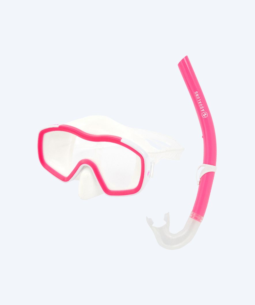 Aqualung kind snorkelset (8-18) - Raccon Combo - Helder/roze