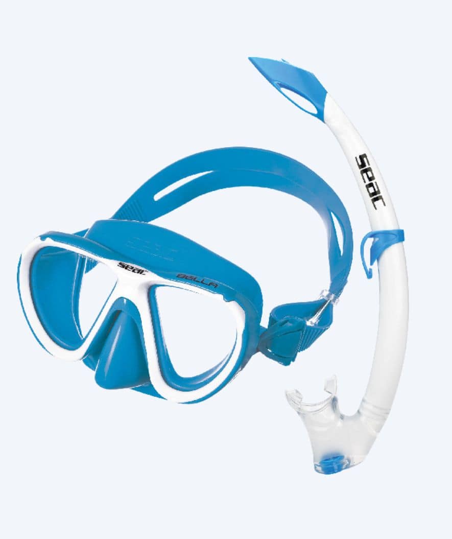 SEAC kind Combo snorkelset (vanaf 3 jaar) - Bella - Blauw/wit