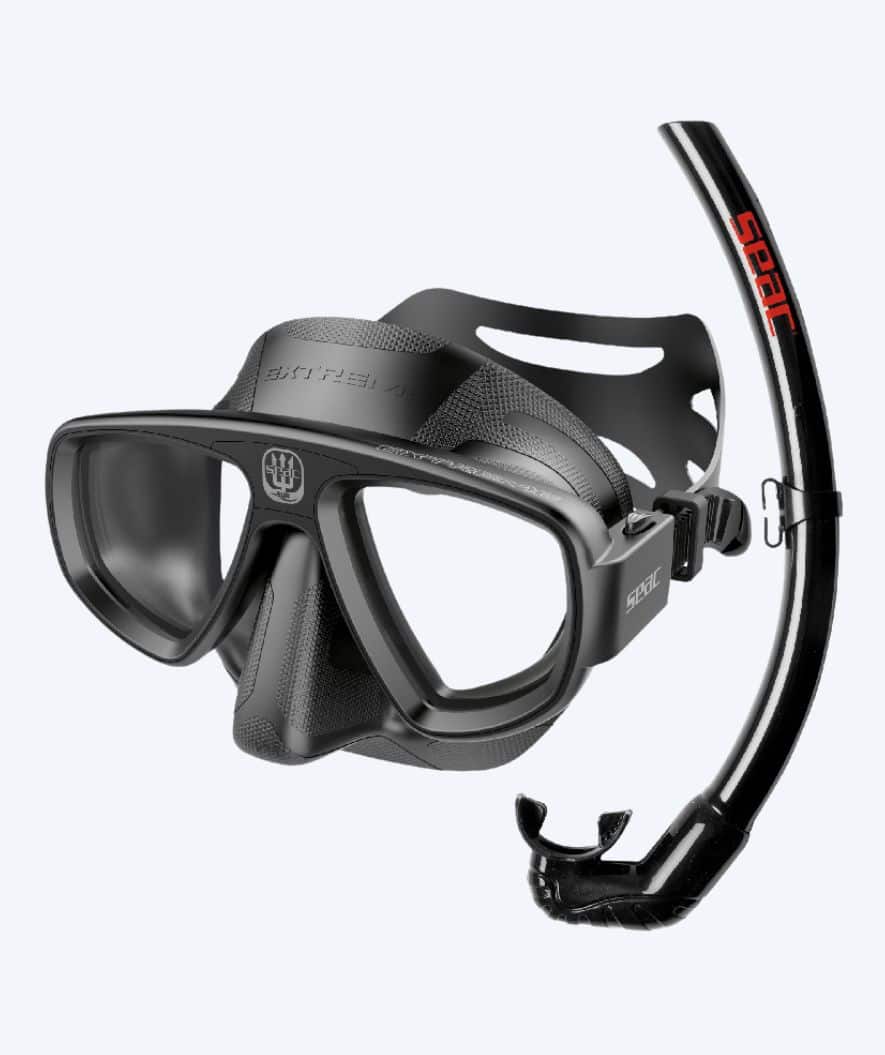 SEAC volwassenen Combo snorkelset - Extreme - Zwart/rood
