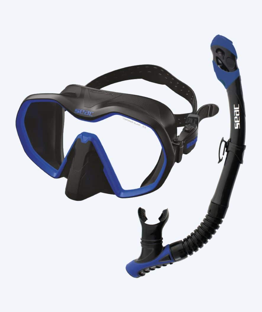 SEAC volwassenen Combo snorkelset - Icona - Zwart/donkerblauw